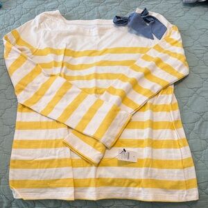 Talbots yellow and white striped top